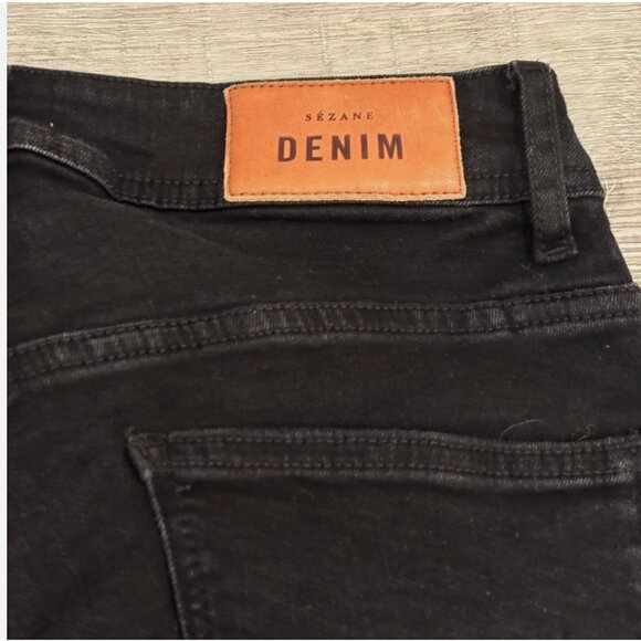 Sezane Slim Parfait Black Jeans Mid Rise Zip Fly Straight Womens 28 - Picture 6 of 10
